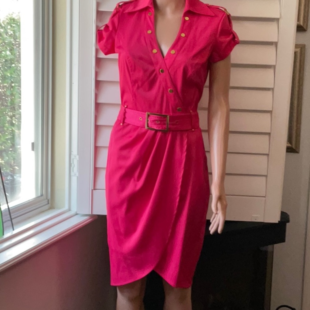 NWT CACHE Raspberry unique dress